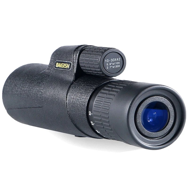 10 - 30x42 monoculair - hoogvermogen zoom telescoop met dual focus en telefoonclip - Bivakshop