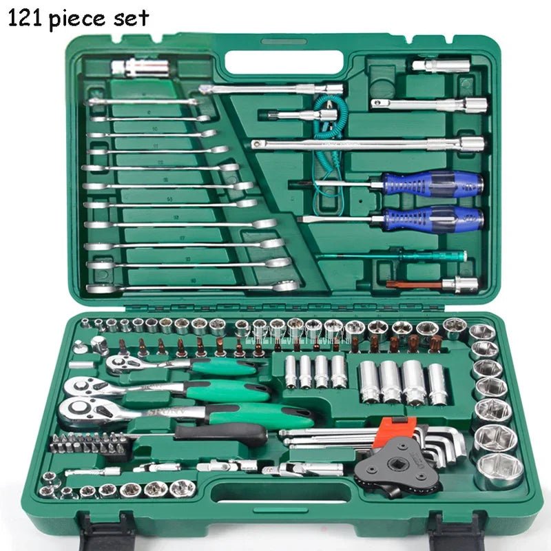 121 - delige gereedschapsset - Complete auto - En huishoudelijke reparatieset - Bivakshop