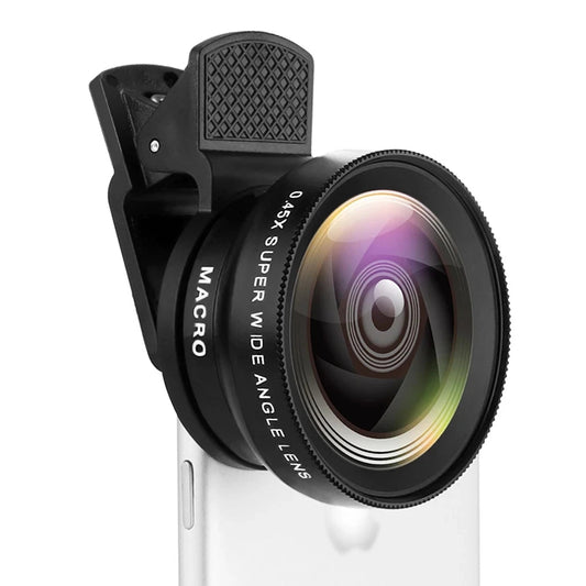 2 in 1 fisheye en groothoeklens - Met telefoonclip - Voor iphone en xiaomi redmi - Bivakshop