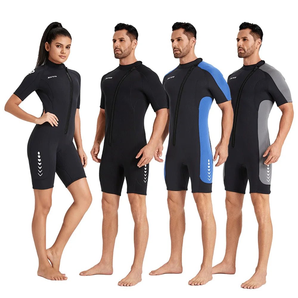 3mm neopreen surfpak - Korte mouwen duik zwem en surfpak - Voor mannen en vrouwen - Bivakshop