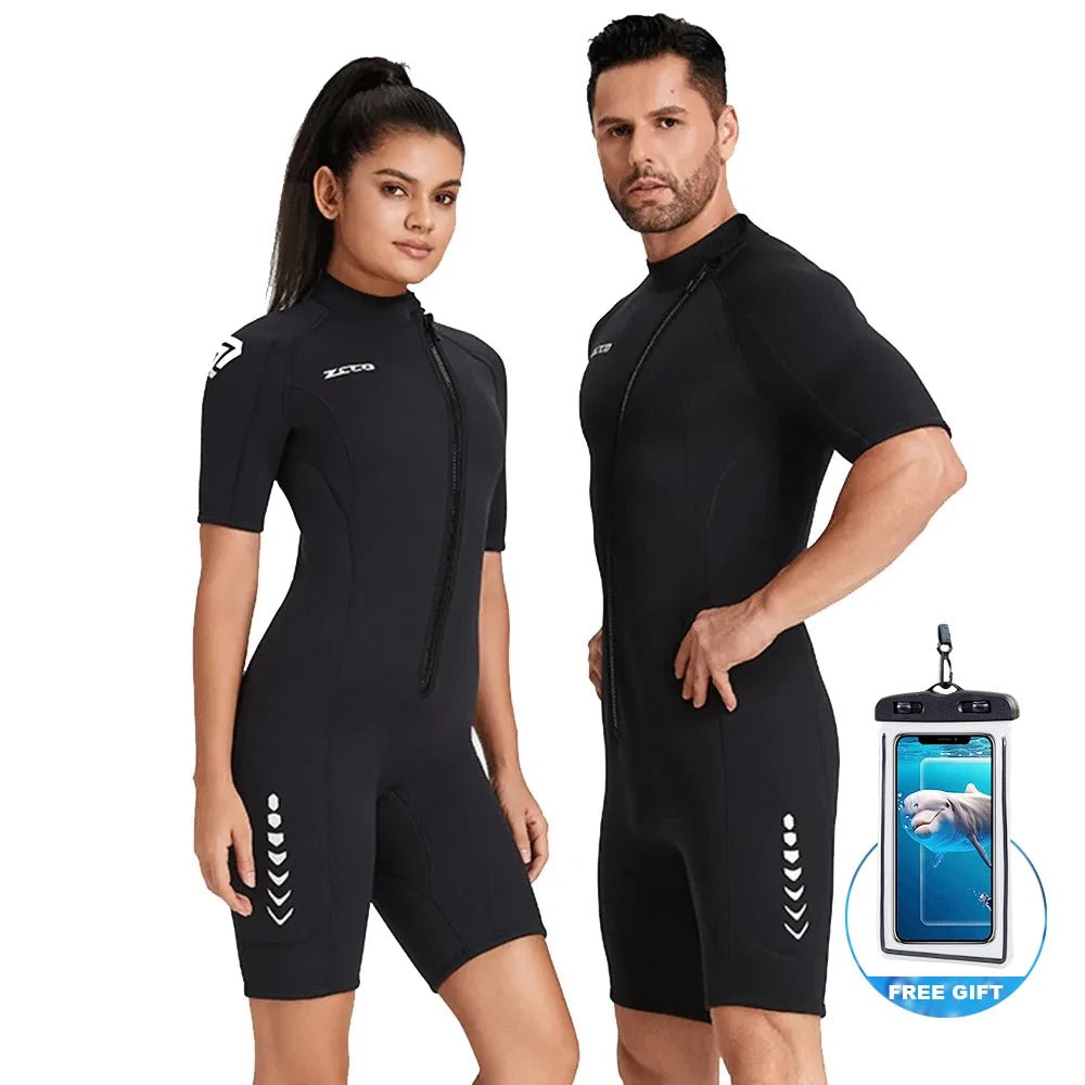 3mm neopreen surfpak - Korte mouwen duik zwem en surfpak - Voor mannen en vrouwen - Bivakshop