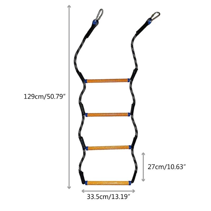 4 staps boot touwladder - Opvouwbaar marine ropenladder - Voor snel boarding - Bivakshop