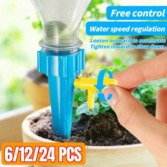 Automatisch druppelirrigatiesysteem met zelfwaterende spikes - Controleerbare plantbewatering voor tuin en binnenruimte - Bivakshop