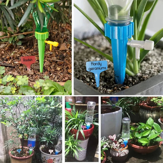 Automatisch druppelirrigatiesysteem met zelfwaterende spikes - Controleerbare plantbewatering voor tuin en binnenruimte - Bivakshop