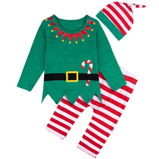 Baby kerstkleding set - Uniseks elfenoutfit - Warme winterkleding met broek en trui - Bivakshop