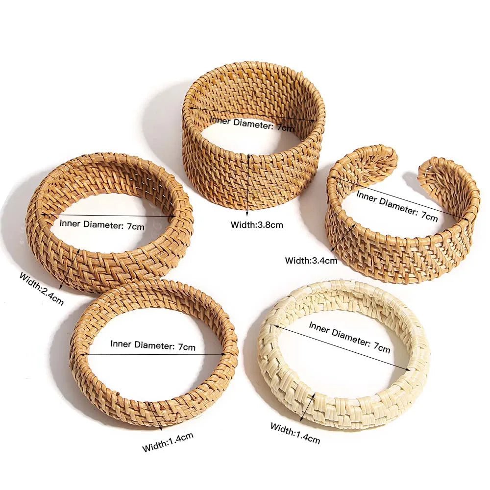 Boho houten bamboe rotan - Gevlochten armband - Vrouwen handgemaakt wrap armband - Bivakshop