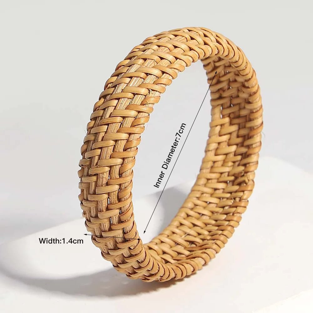 Boho houten bamboe rotan - Gevlochten armband - Vrouwen handgemaakt wrap armband - Bivakshop