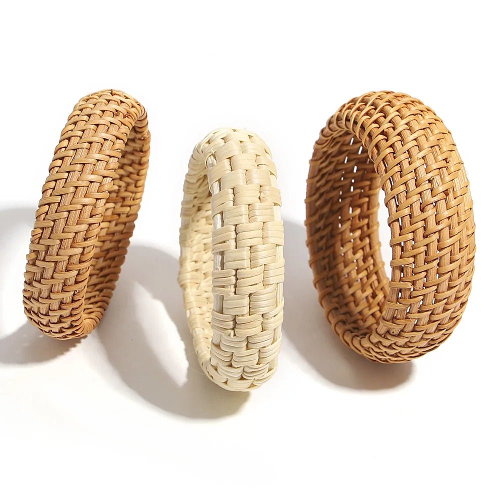 Boho houten bamboe rotan - Gevlochten armband - Vrouwen handgemaakt wrap armband - Bivakshop