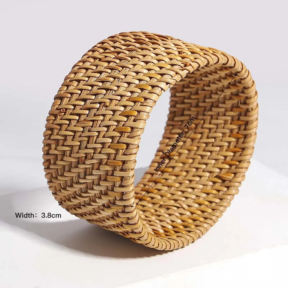 Boho houten bamboe rotan - Gevlochten armband - Vrouwen handgemaakt wrap armband - Bivakshop