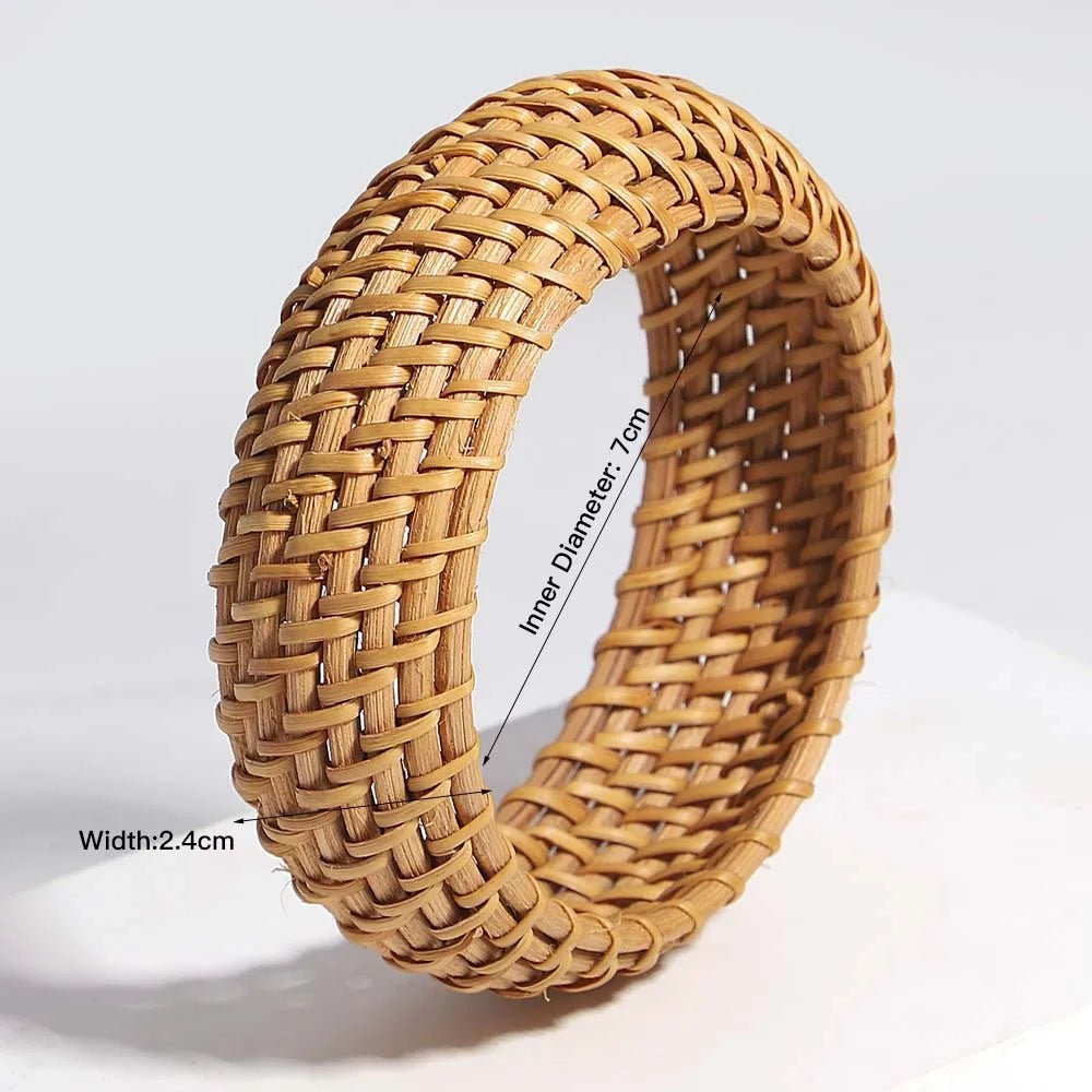 Boho houten bamboe rotan - Gevlochten armband - Vrouwen handgemaakt wrap armband - Bivakshop