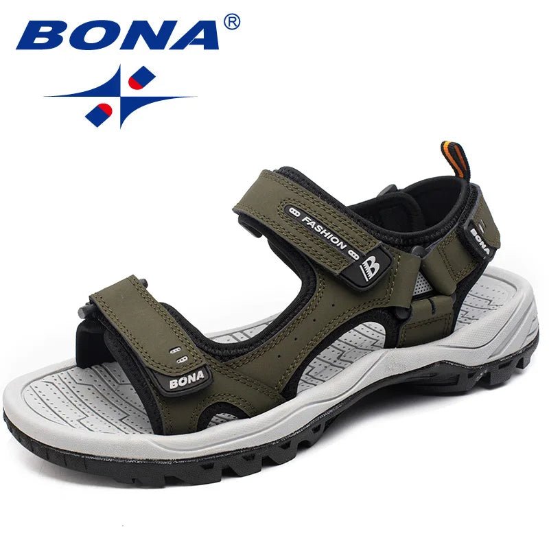 Bona classics herensandalen - Voor buiten anti slip - En comfortabel split leer rubber zool - Bivakshop