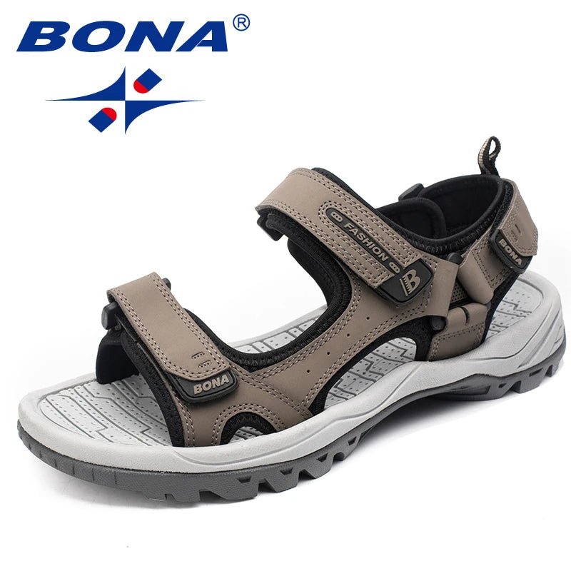 Bona classics herensandalen - Voor buiten anti slip - En comfortabel split leer rubber zool - Bivakshop