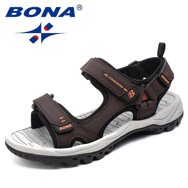 Bona classics herensandalen - Voor buiten anti slip - En comfortabel split leer rubber zool - Bivakshop