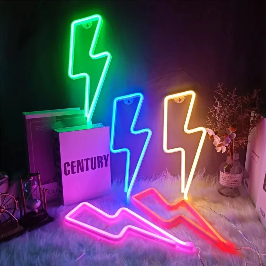 Creatieve LED neonlamp - Bliksemvormige wandlamp voor feestelijke decoratie - Bivakshop