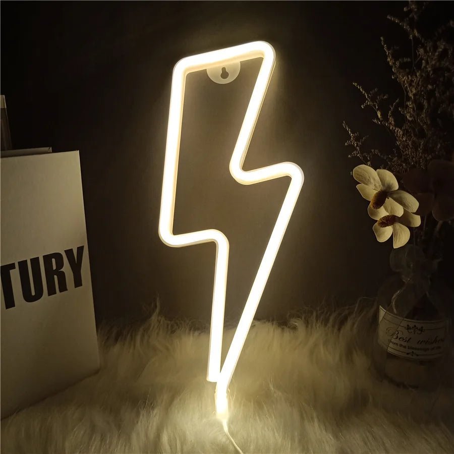 Creatieve LED neonlamp - Bliksemvormige wandlamp voor feestelijke decoratie - Bivakshop