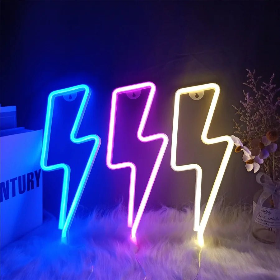 Creatieve LED neonlamp - Bliksemvormige wandlamp voor feestelijke decoratie - Bivakshop