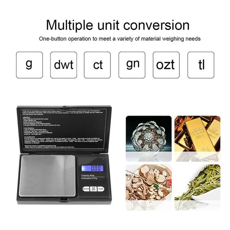 Draagbare LCD elektronische sieradenweegschaal - Nauwkeurige metingen en veelzijdig gebruik - Bivakshop