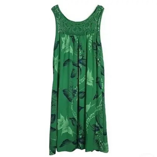 Elegante bloemenjurk - Kant afwerking mouwloze - Zomerse losse tankjurk - Bivakshop