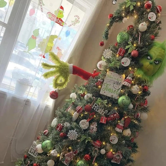 Elf kerstboomdecoratie - Groene bontpop voor unieke kerstversiering - Bivakshop