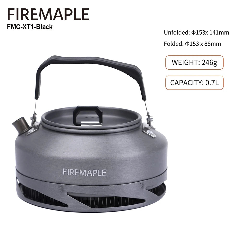 Fire Maple theepot voor kamperen - 1.3L - Met warmtewisselaar - Lichtgewicht aluminium - Bivakshop