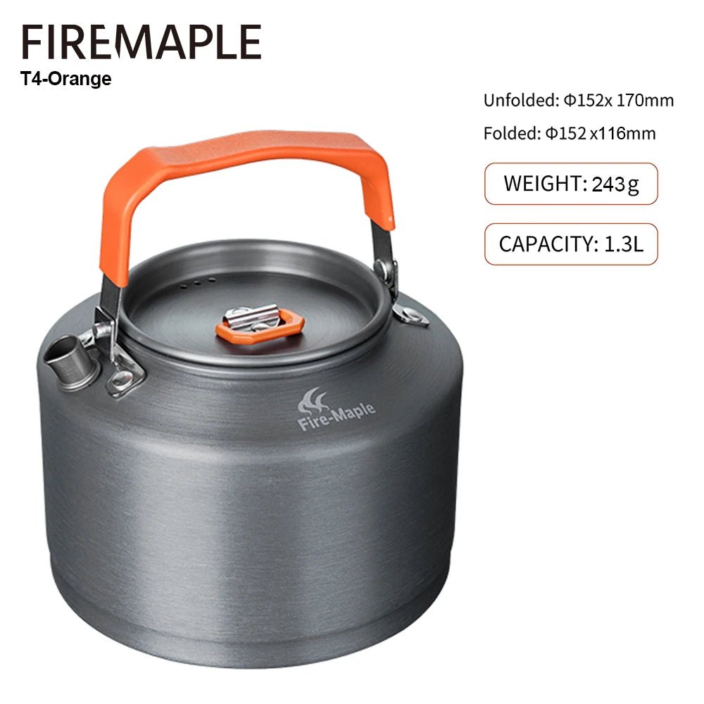 Fire Maple theepot voor kamperen - 1.3L - Met warmtewisselaar - Lichtgewicht aluminium - Bivakshop