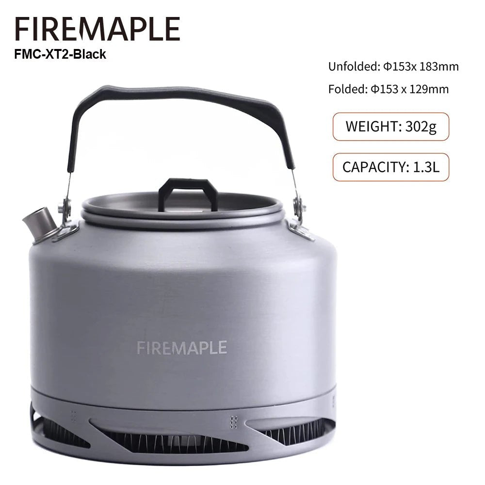 Fire Maple theepot voor kamperen - 1.3L - Met warmtewisselaar - Lichtgewicht aluminium - Bivakshop