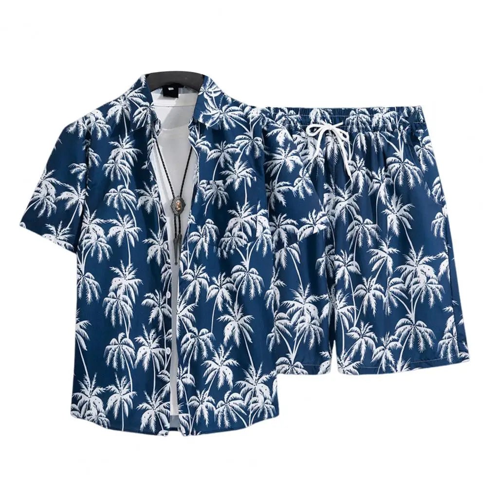 Hawaïaanse shirt en shorts set - Voor mannen - Met levendige print - Bivakshop