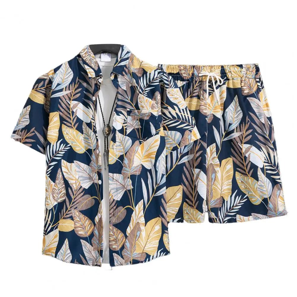 Hawaïaanse shirt en shorts set - Voor mannen - Met levendige print - Bivakshop