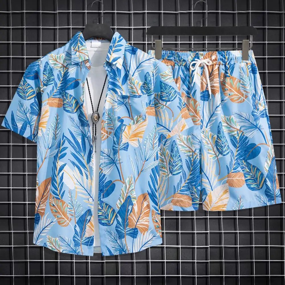 Hawaïaanse shirt en shorts set - Voor mannen - Met levendige print - Bivakshop