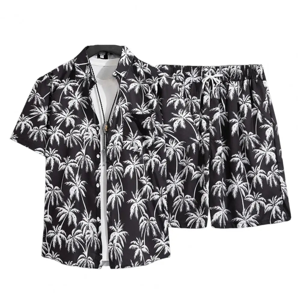 Hawaïaanse shirt en shorts set - Voor mannen - Met levendige print - Bivakshop