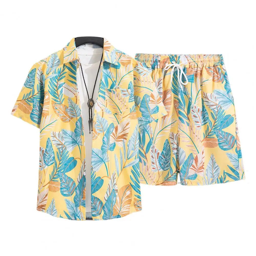 Hawaïaanse shirt en shorts set - Voor mannen - Met levendige print - Bivakshop