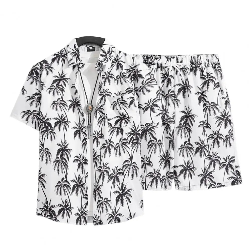 Hawaïaanse shirt en shorts set - Voor mannen - Met levendige print - Bivakshop