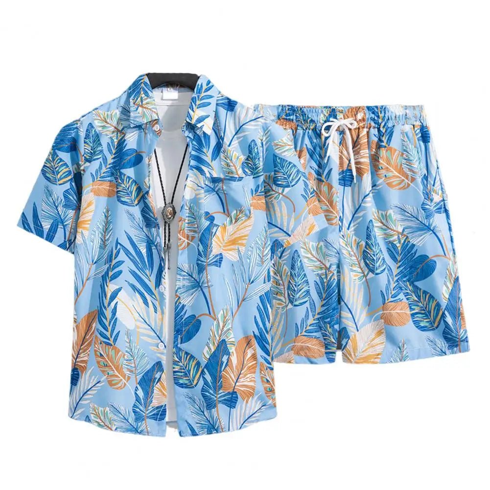 Hawaïaanse shirt en shorts set - Voor mannen - Met levendige print - Bivakshop