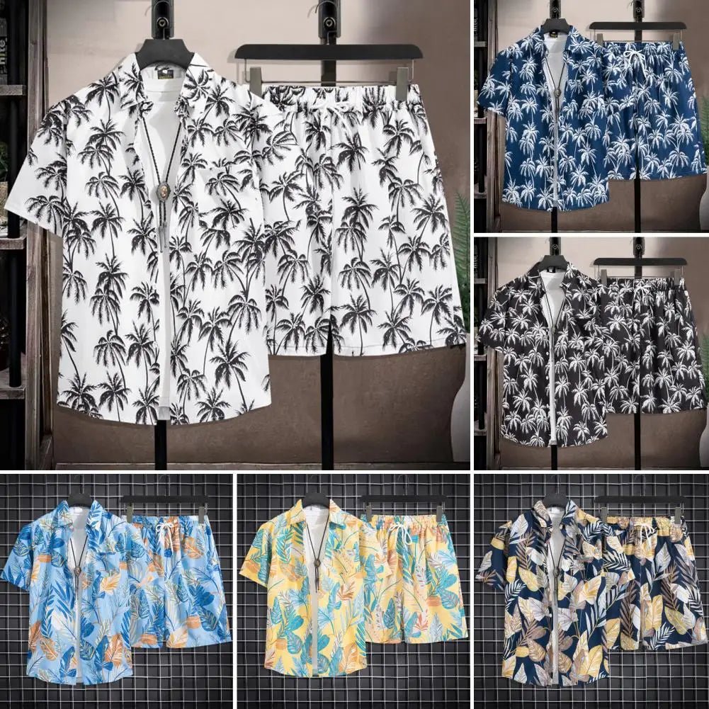 Hawaïaanse shirt en shorts set - Voor mannen - Met levendige print - Bivakshop