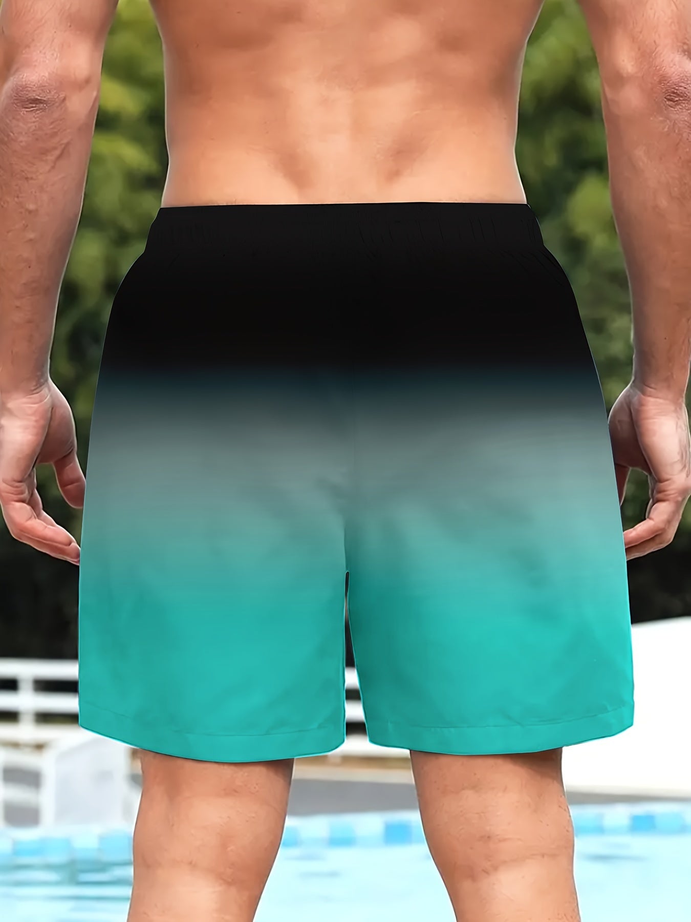 Heren contrast gradientkleurige boardshorts - Trekkoord zakken - Casual shorts - Bivakshop