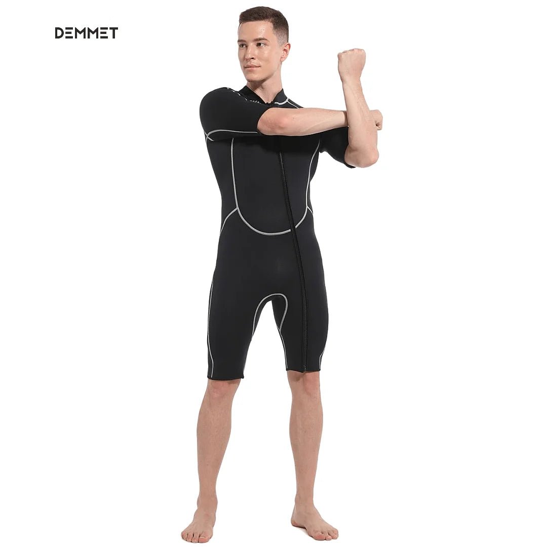 Heren Wetsuit - 3mm neopreen korte mouwen - Eendelig warm zwem duikpak - Bivakshop