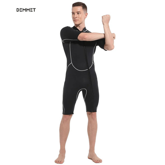 Heren Wetsuit - 3mm neopreen korte mouwen - Eendelig warm zwem duikpak - Bivakshop