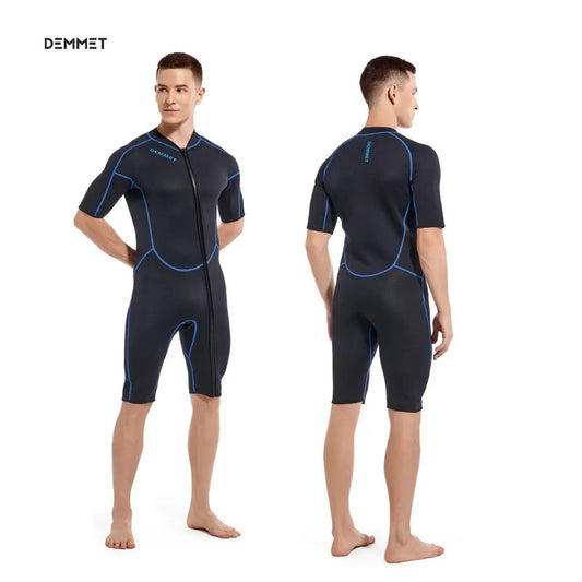 Heren Wetsuit - 3mm neopreen korte mouwen - Eendelig warm zwem duikpak - Bivakshop