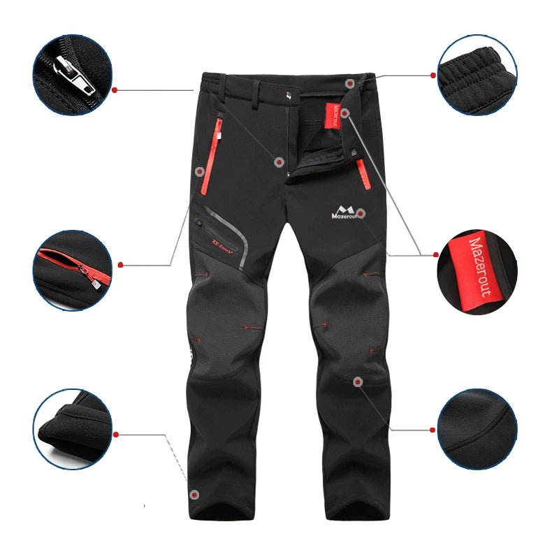 Heren winter fleece broek - Waterdicht voor outdoor activiteiten - Voor wandelen en skiën - Bivakshop