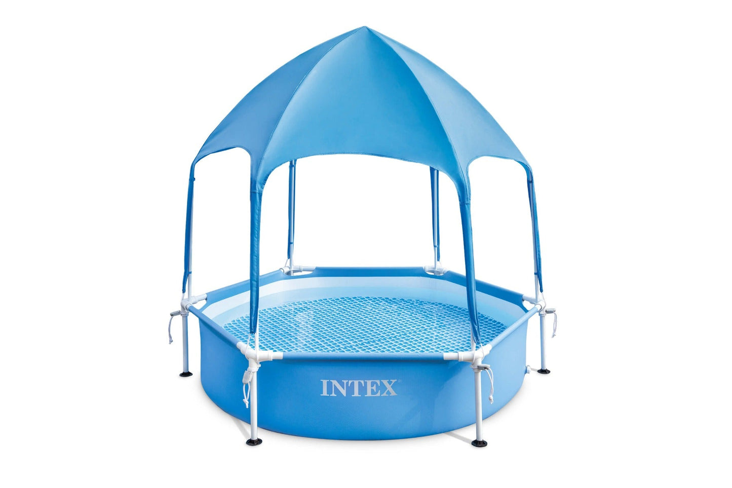 Huismerk intex - Canopy klein frame zwembad 183x38cm - Zonnescherm en watersproeier - Bivakshop