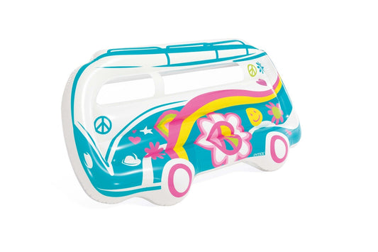 Huismerk - Intex groovy van luchtbed met flower power design - 0 28 mm vinyl - Bivakshop