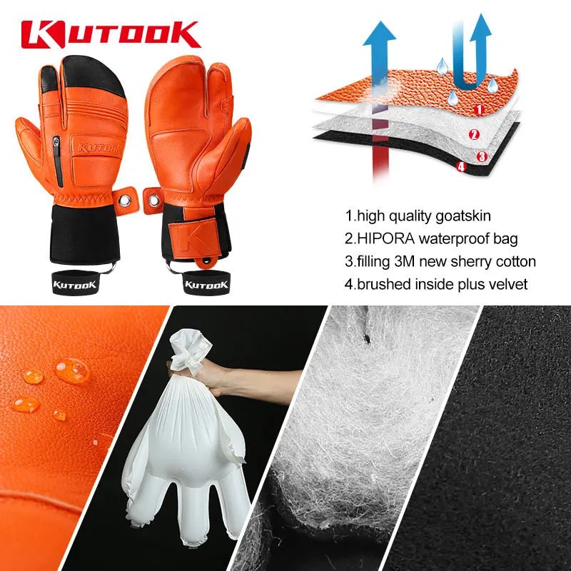 KUTOOK ski handschoenen - Waterdicht en warm - Winterhandschoenen unisex - Bivakshop