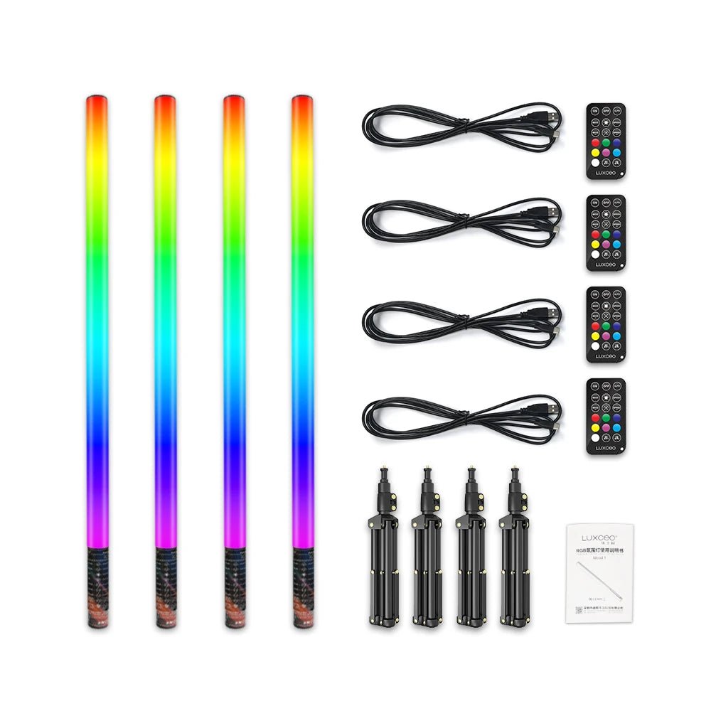 LED sfeerlicht 120 cm - 4 - pack met afstandsbediening - RGB - kleurverandering voor feestdecoratie - Bivakshop