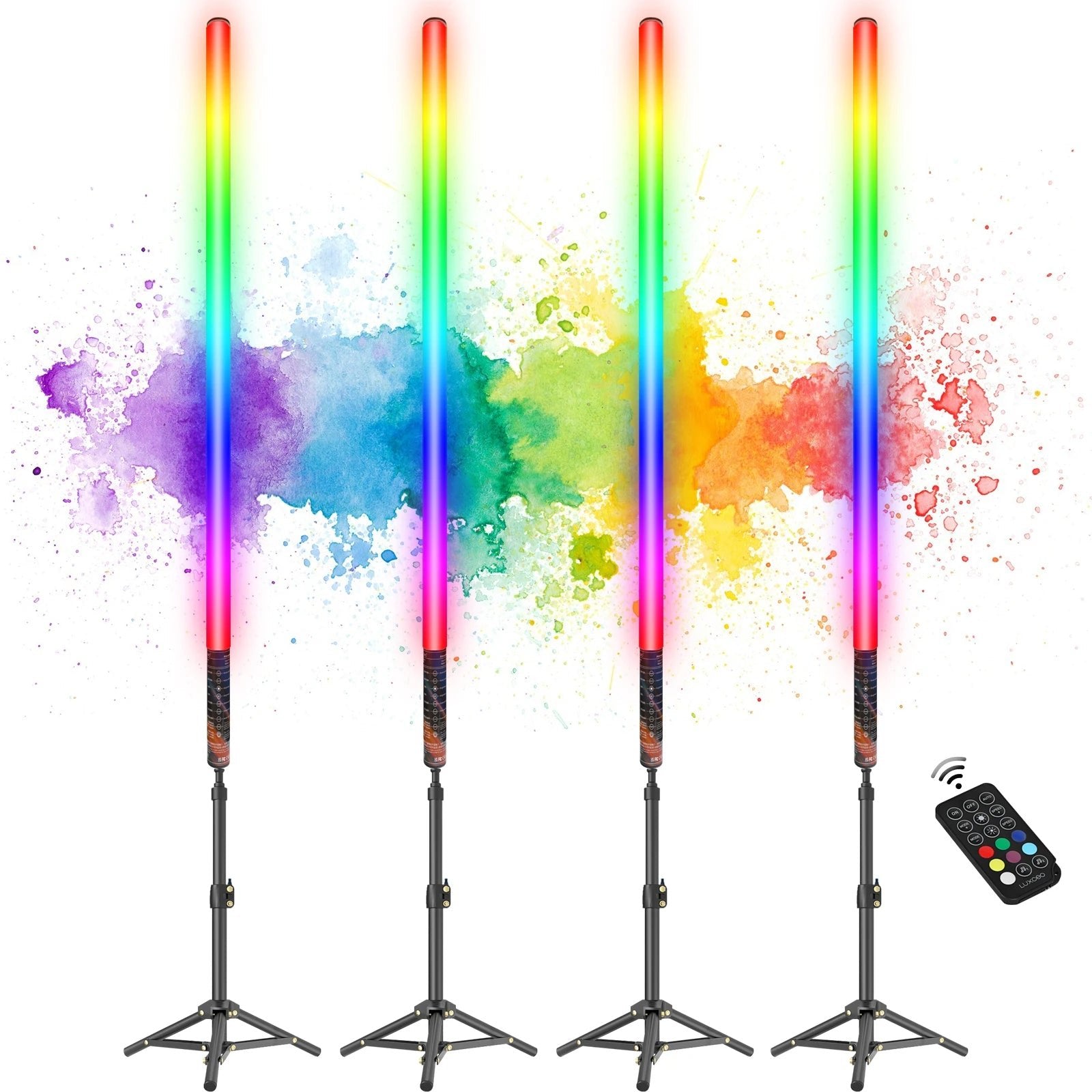 LED sfeerlicht 120 cm - 4 - pack met afstandsbediening - RGB - kleurverandering voor feestdecoratie - Bivakshop