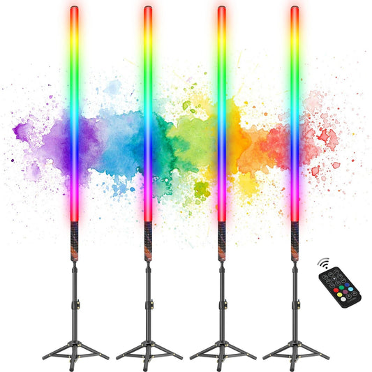 LED sfeerlicht 120 cm - 4 - pack met afstandsbediening - RGB - kleurverandering voor feestdecoratie - Bivakshop