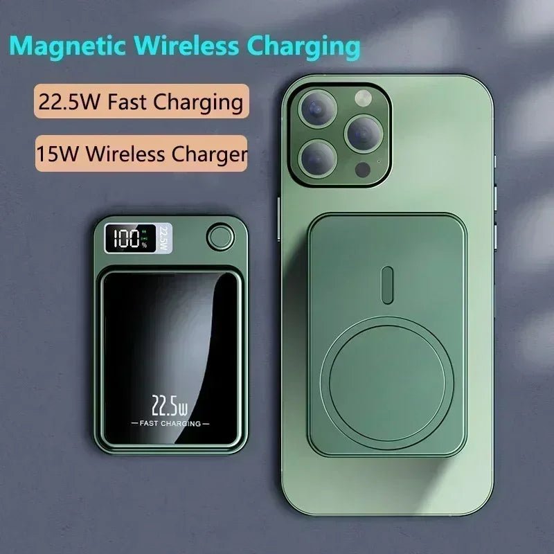 Magnetische draadloze oplader - Powerbank 22 5w 30000mah - iPhone 15 14 13 12 pro - Bivakshop