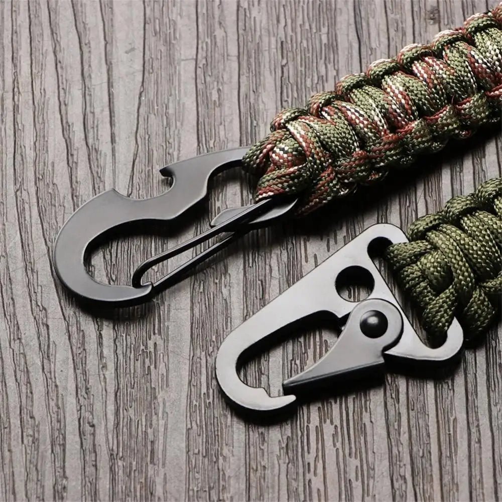 Multitool sleutelhanger voor buiten - Carabiner paracord touw voor - Kamperen en survival - Bivakshop