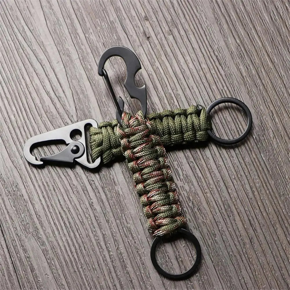 Multitool sleutelhanger voor buiten - Carabiner paracord touw voor - Kamperen en survival - Bivakshop