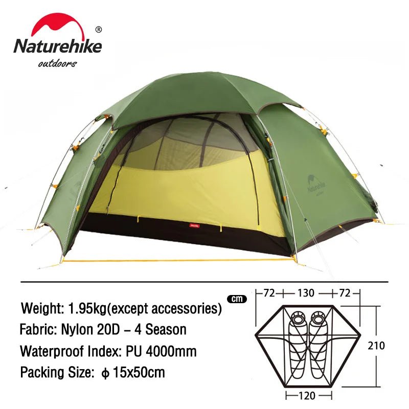 Naturehike cloud peak 2 - persoonstent - Ultralicht en waterdicht - 4 - seizoenen tent - Bivakshop