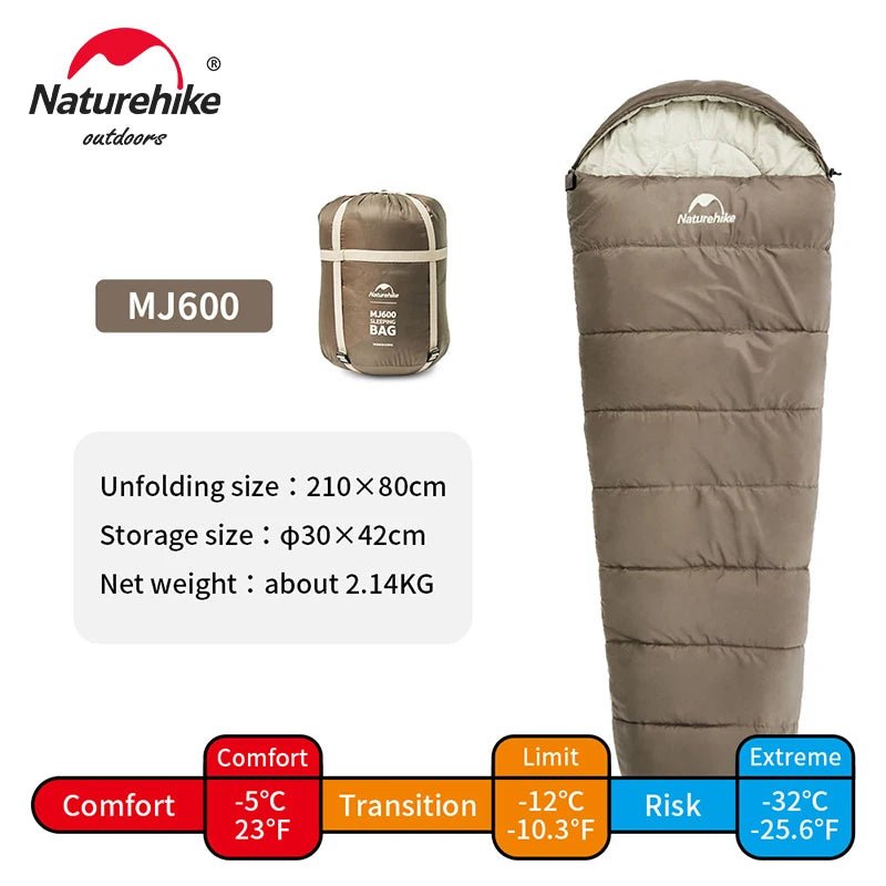 Naturehike slaapzak MJ300 -1℃ lichtgewicht MJ600 -12℃ mummie slaapzak - Bivakshop